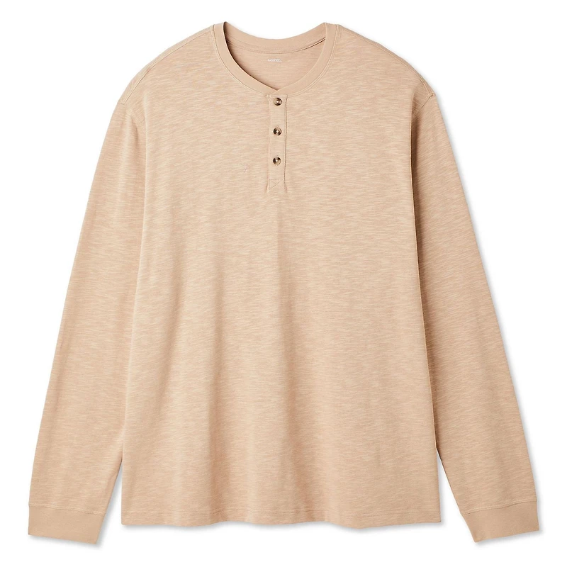 George Big Men's Long Sleeve Henley Tee