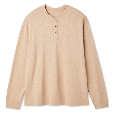 George Big Men's Long Sleeve Henley Tee