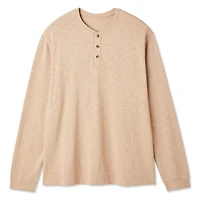 George Big Men's Long Sleeve Henley Tee