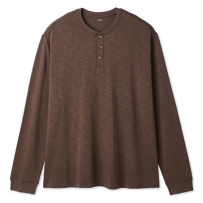 T-shirt henley à manches longues George Plus pour hommes