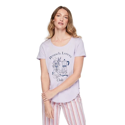 T-shirt de nuit avec encolure dégagée George pour femmes