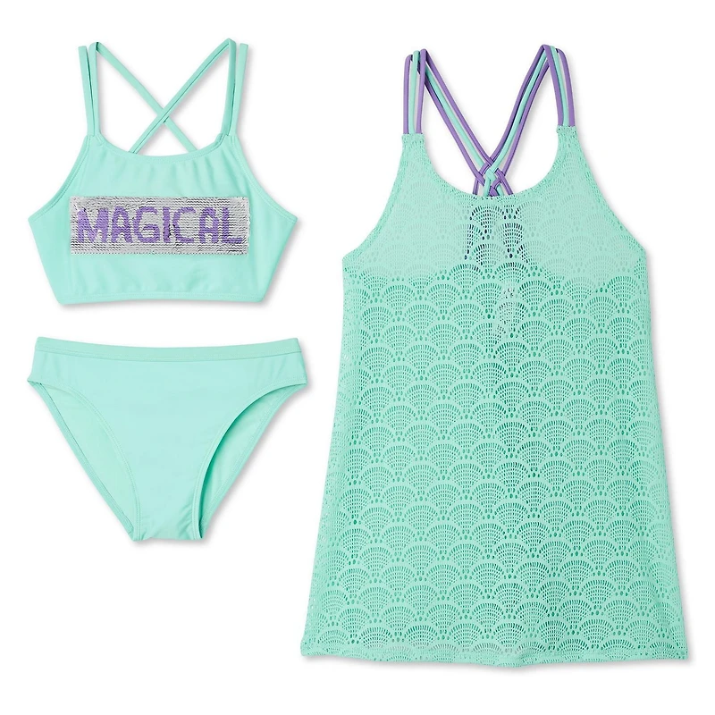 Ensemble de bain 3 pièces avec sirène George pour filles