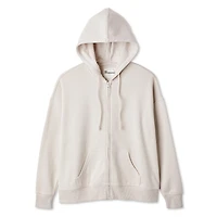 Haut à capuchon surdimensionné zippé sur la longueur No Boundaries pour femmes