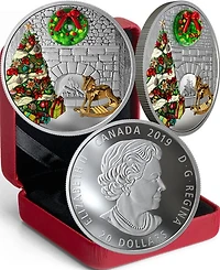 1 oz. Fine Silver Coloured Coin - Murano Holiday Wreath