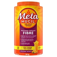 Metamucil, 3 in 1 Psyllium Husk Fibre Powder Supplement for Digestive Health, Orange Flavored, Real Sugar, Smooth Powder, 114 Servings