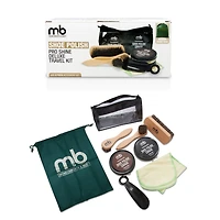 Moneysworth & Best Shoe Shine Deluxe Travel Kit, 8 Piece Set, Black & Brown Shoe Polish 70g