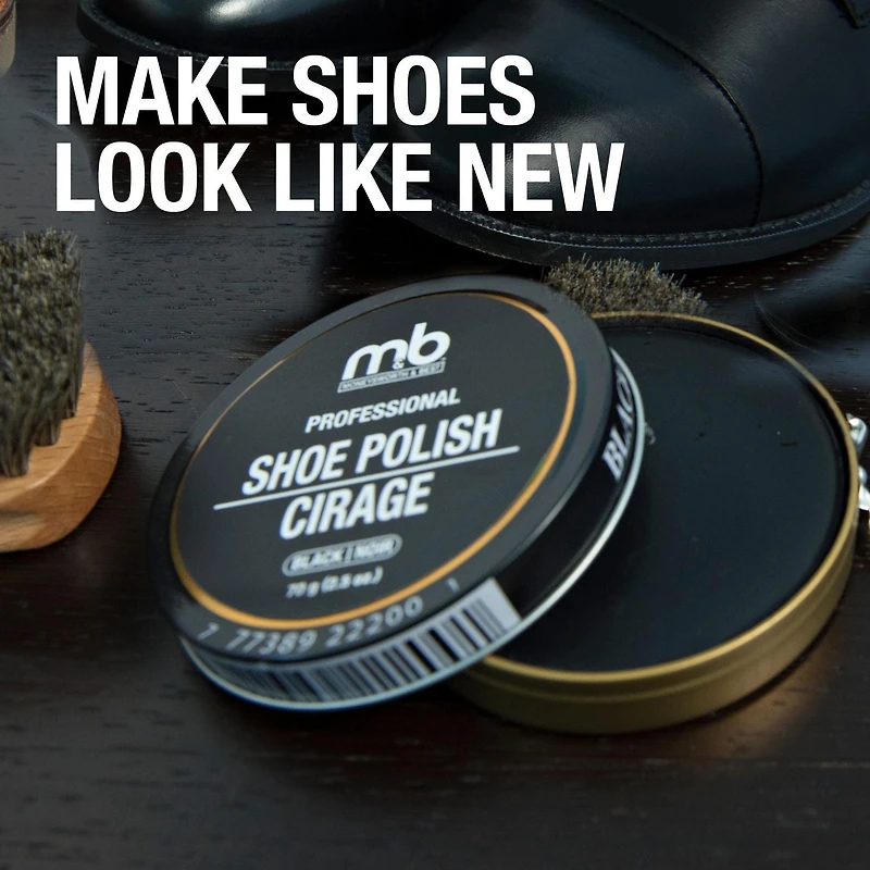 Moneysworth & Best Shoe Shine Deluxe Travel Kit, 8 Piece Set, Black & Brown Shoe Polish 70g