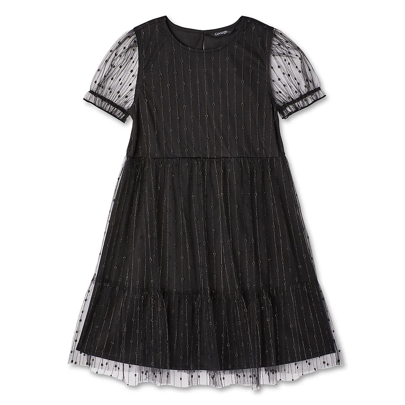 George Girls' Tiered Mesh Dress