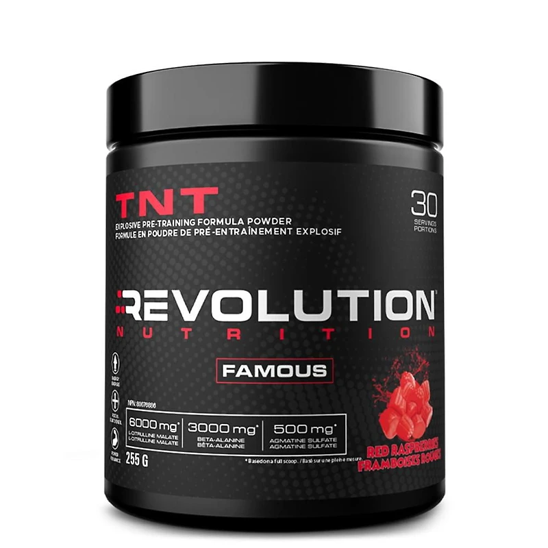 Revolution Nutrition TNT Pre-Workout Powder (Framboises rouges , 255 gr)