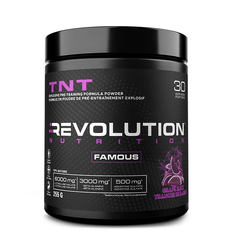 Revolution Nutrition, TNT, Pre Workout Powder, Citrulline Malate 2 to 1, Pumps & Strength, Hyper Concentrate, Extreme Intensity, Beta Alanine, Caffeine, Agmatine Sulfate, For Men & Women, 255g