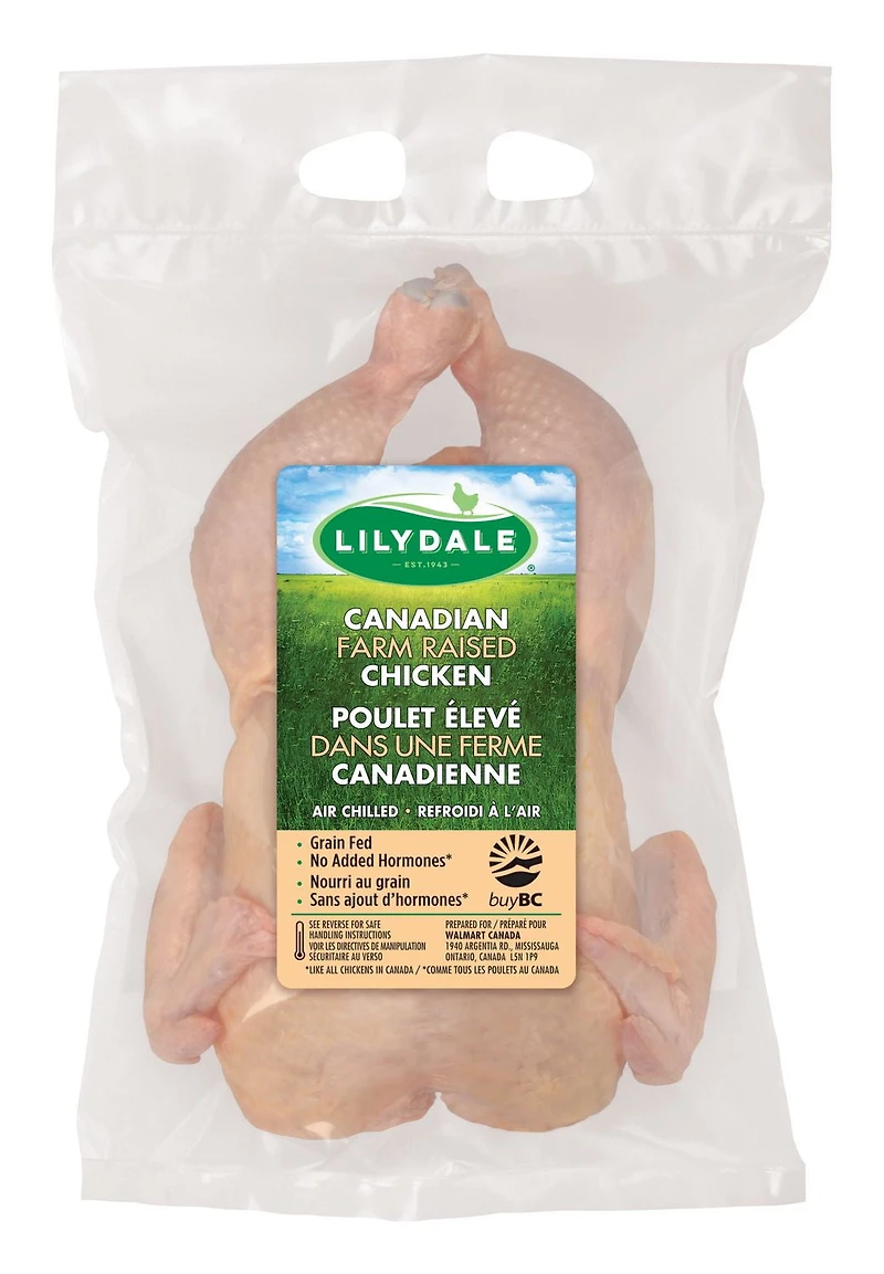 Lilydale Whole Chicken, 1 whole chicken per bag, 1.44 - 1.76 KG