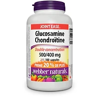 Webber Naturals® Glucosamine Chondroitin Double Strength, 500/400 mg, 180 Capsules