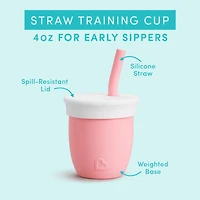 Tasse d'apprentissage avec paille C'est Silicone! Munchkin, 6+ mois, 4 onces Un avant-goût de cette vie sans bouteille!