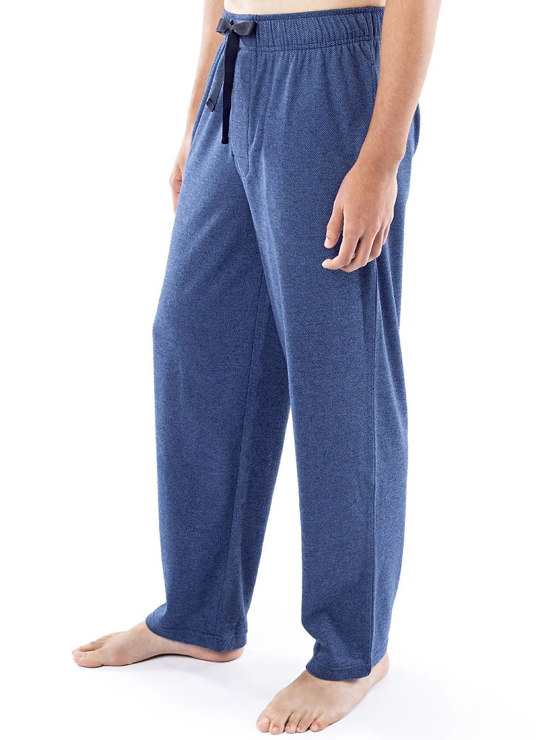 IZOD Men's Brushed Heather Knit Twill Sleep Pant blue