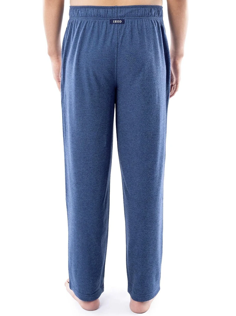 IZOD Men's Brushed Heather Knit Twill Sleep Pant blue