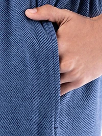 IZOD Men's Brushed Heather Knit Twill Sleep Pant blue