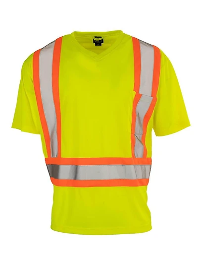 T-shirt de sécurité à manches courtes Forcefield Hi Vis col en V Taille: M