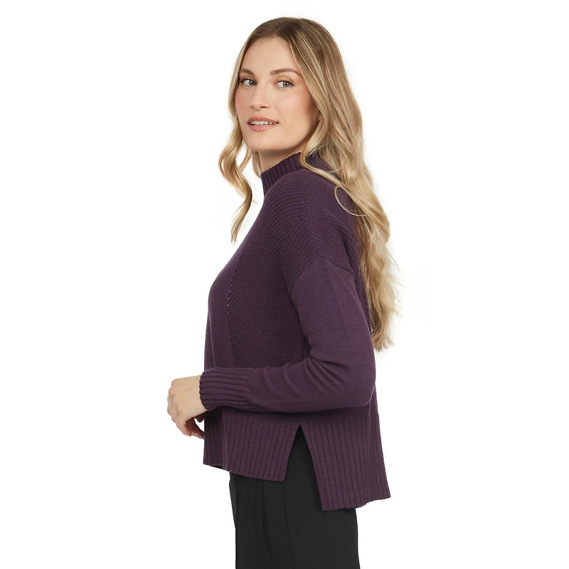 Mexx Women’s Mock Neck Sweater with High Low Hem