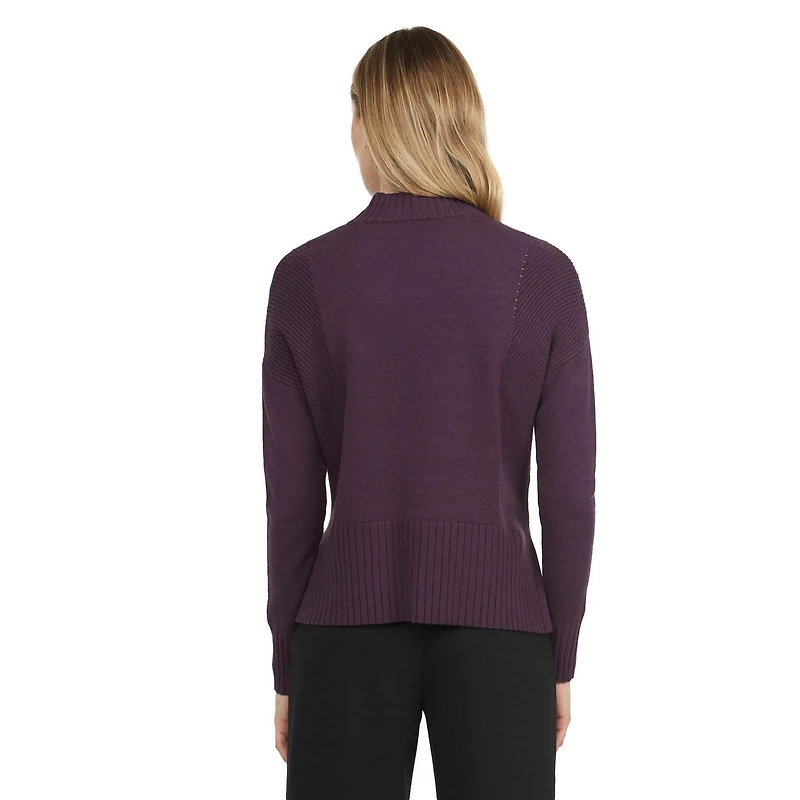 Mexx Women’s Mock Neck Sweater with High Low Hem