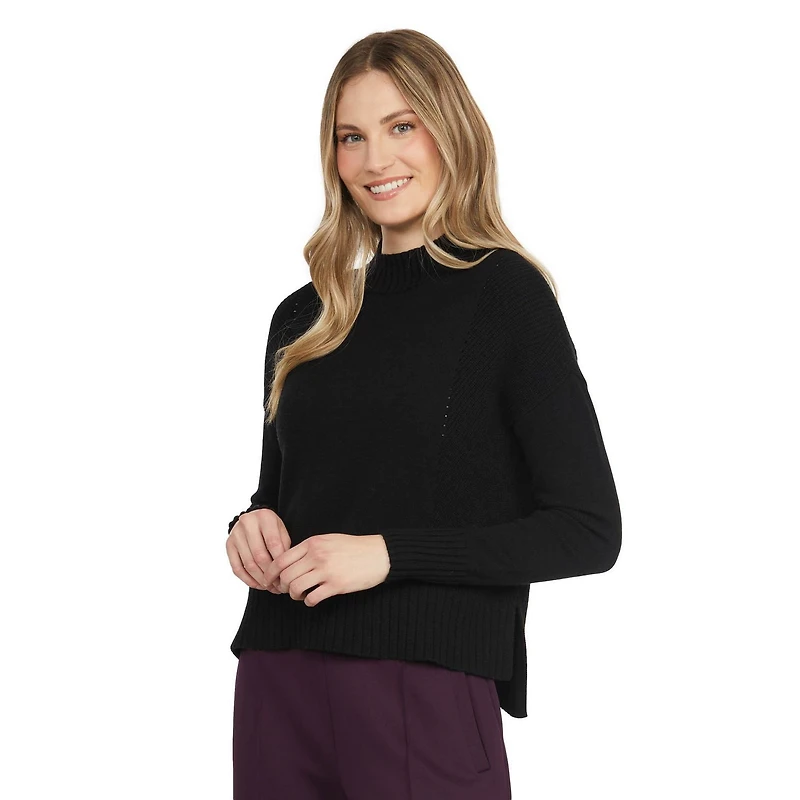 Mexx Women’s Mock Neck Sweater with High Low Hem