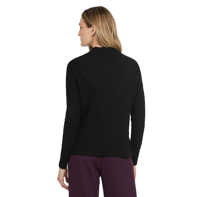 Mexx Women’s Mock Neck Sweater with High Low Hem