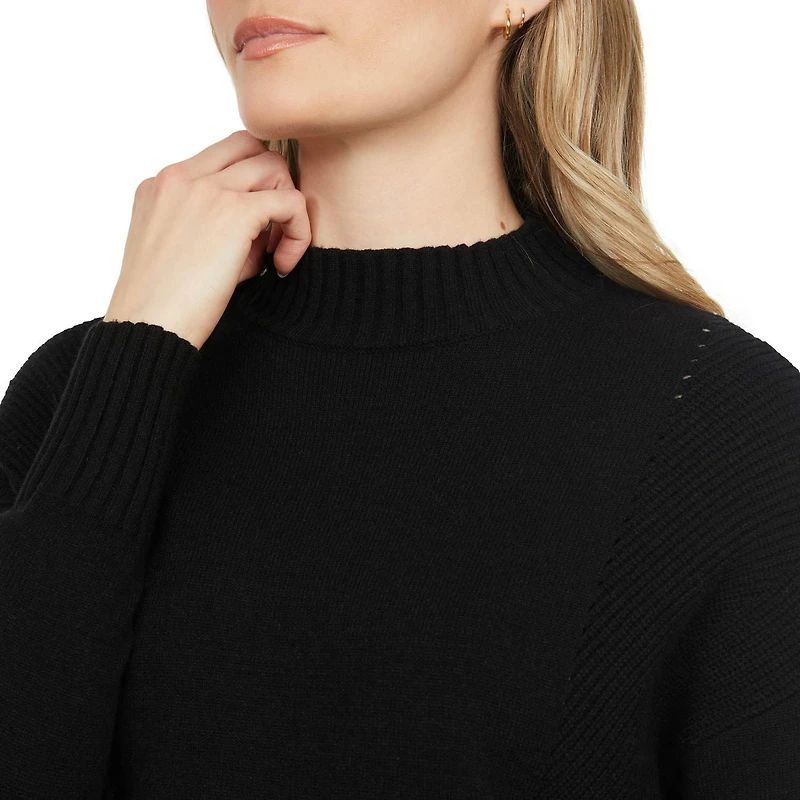 Mexx Women’s Mock Neck Sweater with High Low Hem