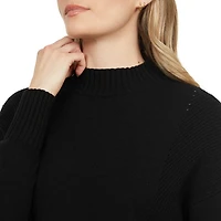 Mexx Women’s Mock Neck Sweater with High Low Hem