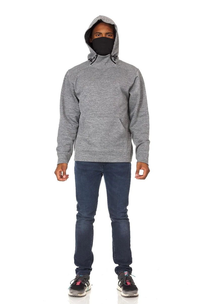Swiss Tech Mens Pull Over Funnel Ninja Tech Fleece Hoody with Face Mask