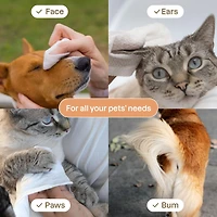 ATTITUDE Furry Friends, Lingettes, Nettoyantes et Désodorisantes, Sans Odeur, Soins pour animaux, Lingettes pour chiens, Lingettes pour chats, 72 lingettes