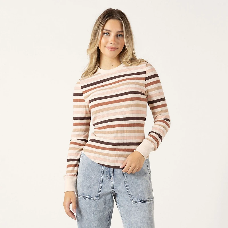 Bloom Girl Long sleeve fitted striped top
