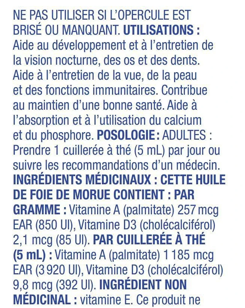 Equate Huile de foie de morue norvégienne 500 ml