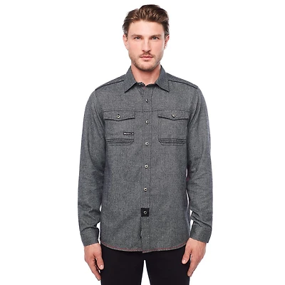 Chemise à manches longues Dark Black pour hommes