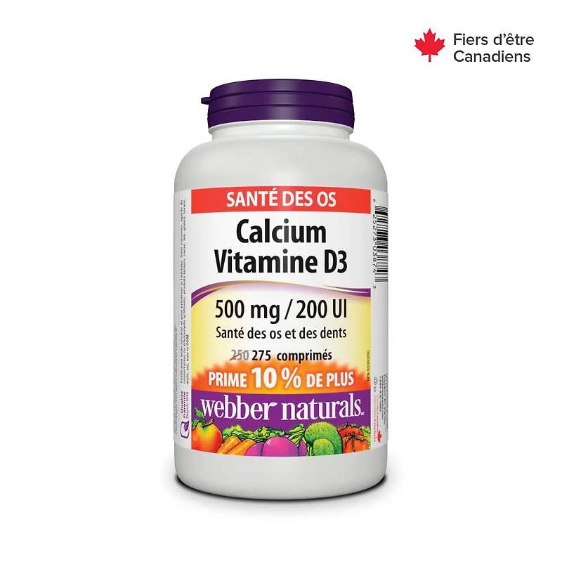 Webber Naturals® Calcium Vitamin D3, 500 mg/200 IU, 275 Tablets, BONUS!