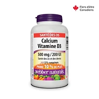 Webber Naturals® Calcium Vitamin D3, 500 mg/200 IU, 275 Tablets, BONUS!