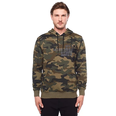 Dark Black Men's Long-Sleeve Hooded Sweatshirt