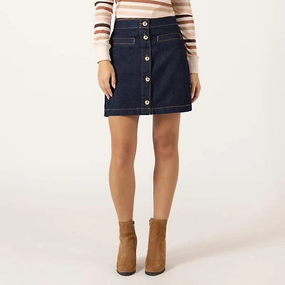 Bloom Girl Mini-jupe en jean boutonnée