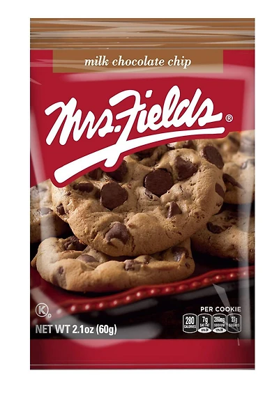 Mme Fields Milk Chocolate Chip, biscuit emballé individuellement Les biscuits aux pépites de chocolat de Mrs. Field's
