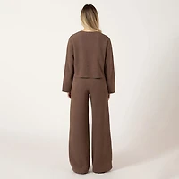 Bloom Girl Long Sleeve Cropped Button up Sweater