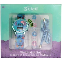 Disney Stitch Digital Kids’ Watch Gift Set with Bead Bracelet & Sparkle Hair Tie