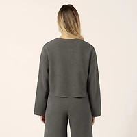 Bloom Girl Long sleeve cropped button up sweater