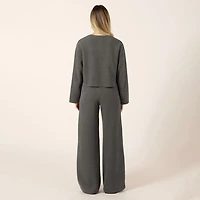 Bloom Girl Long sleeve cropped button up sweater