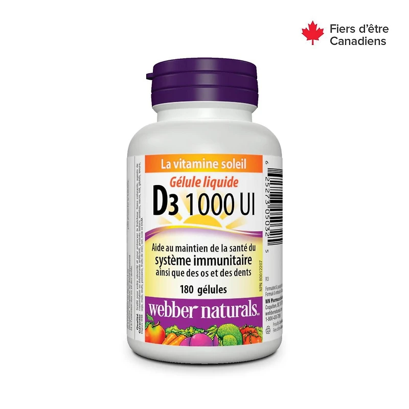 Webber Naturals Vitamine D3, 1000 UI