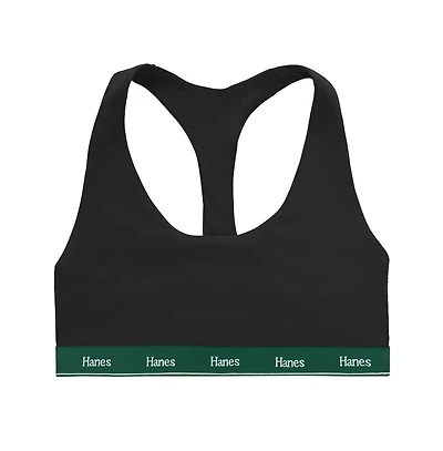 Hanes Holiday Racerback Bralette, Breathable Stretch Cotton