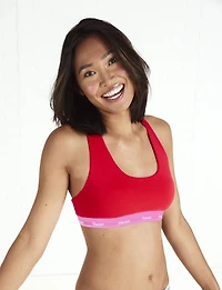 Hanes Holiday Racerback Bralette, Breathable Stretch Cotton