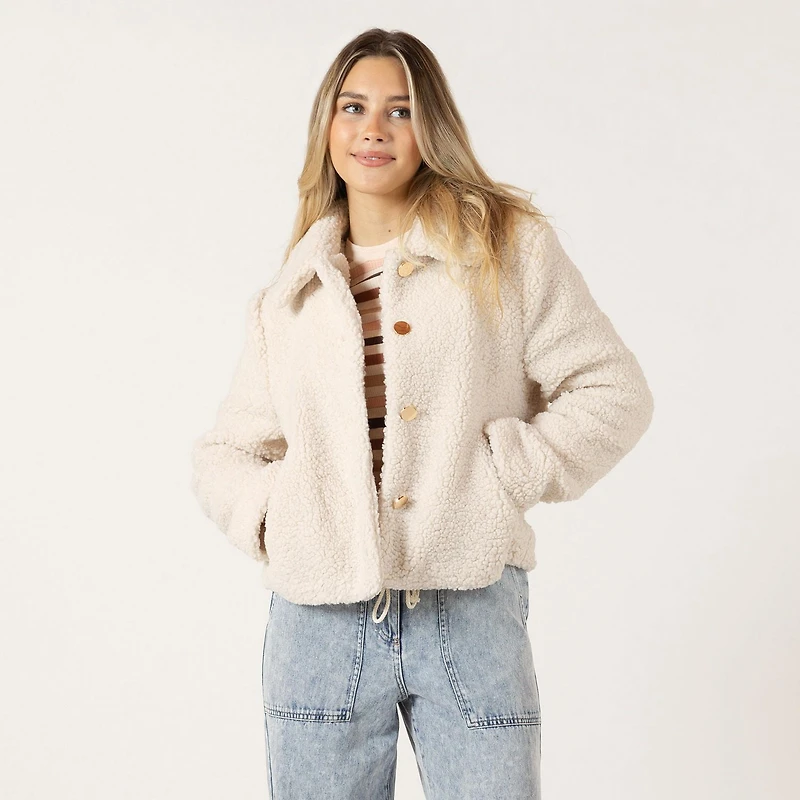 Bloom Girl Button up Fleece Sherpa jacket