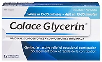 Colace Glycerin Suppositories - Adult | Gentle Fast Acting Relief of Occasional Constipation