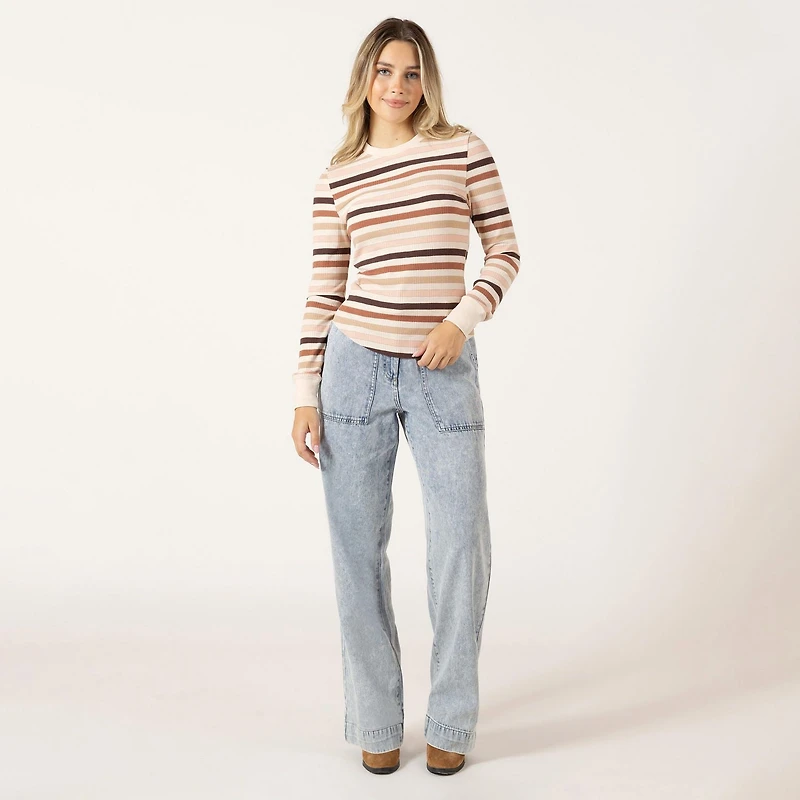 Bloom Girl Long sleeve fitted striped top