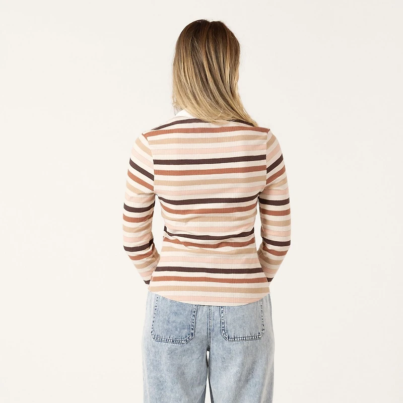 Bloom Girl Haut rayé ajusté à manches longues