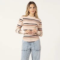 Bloom Girl Long sleeve fitted striped top