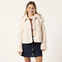 Bloom Girl Veste polaire Sherpa boutonnée